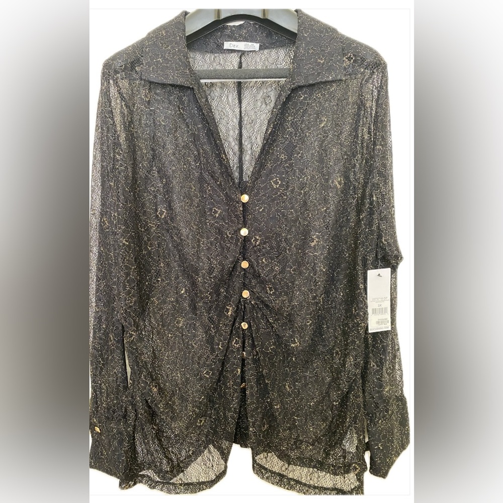 NWT Dex Sheer Lace Top Size 3X